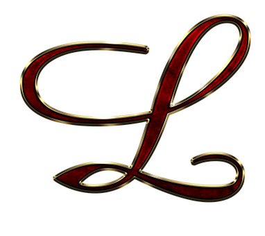 Elegant Redand Gold Letter L