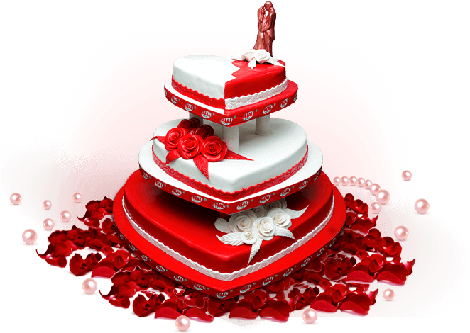 Elegant Redand White Wedding Cake