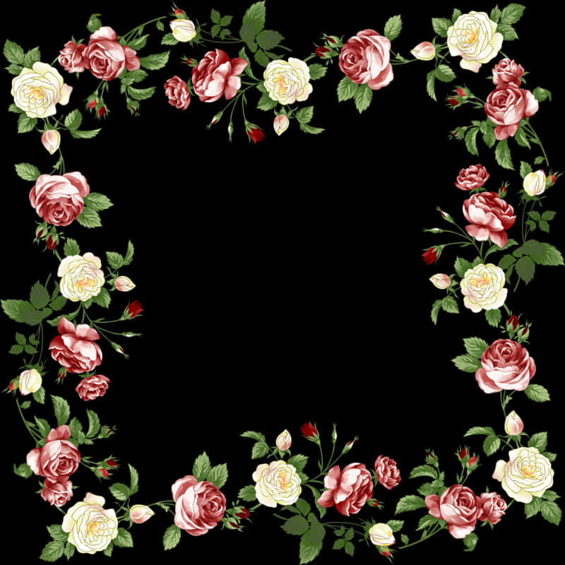 Elegant_ Rose_ Flower_ Border