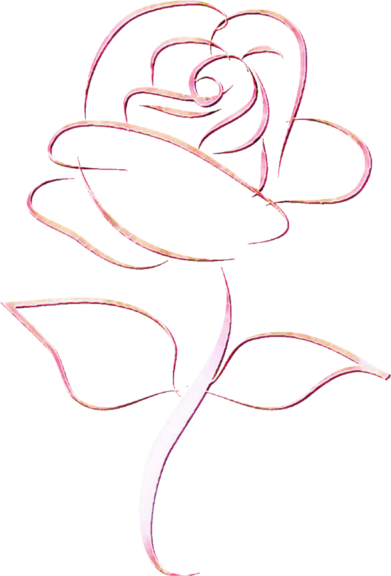 Elegant Rose Outline Art