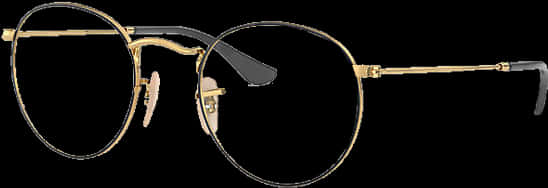 Elegant Round Golden Eyeglasses