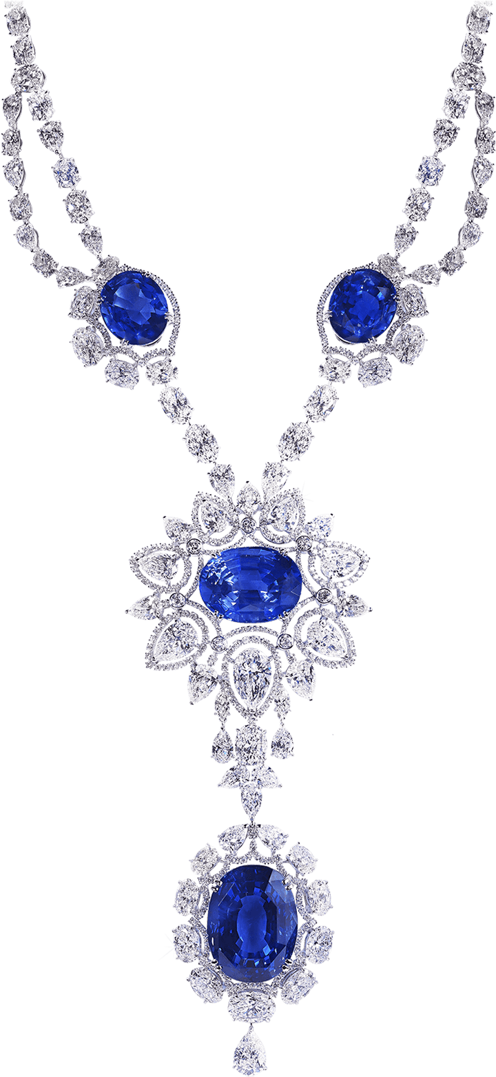 Elegant Sapphire Diamond Necklace