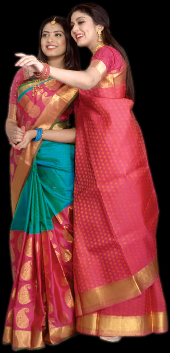 Elegant Saree Models Posing