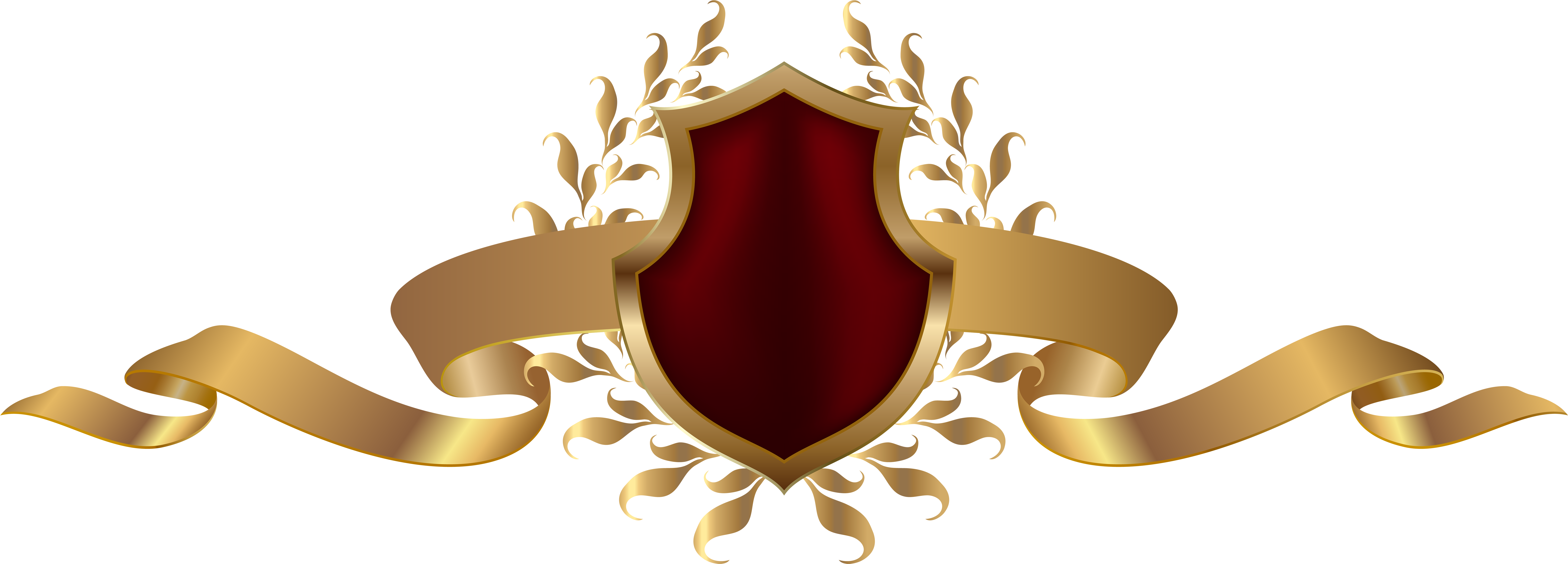 Elegant Shieldand Golden Flourishes Banner Background