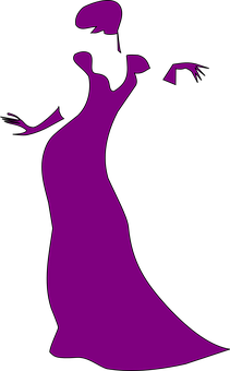 Elegant Silhouette Womanin Gown.png