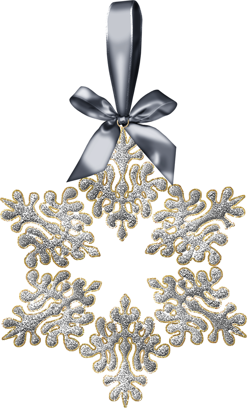 Elegant Silver Gold Snowflake Decoration