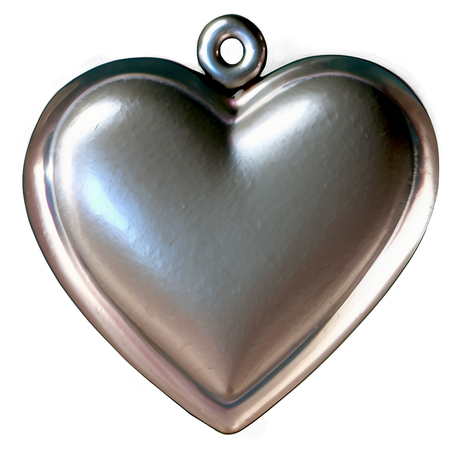 Elegant Silver Heart Design Png 37