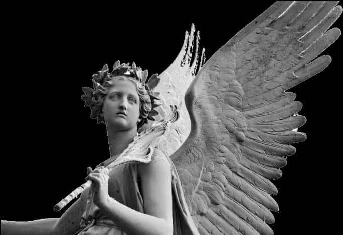 Elegant Stone Angel Sculpture