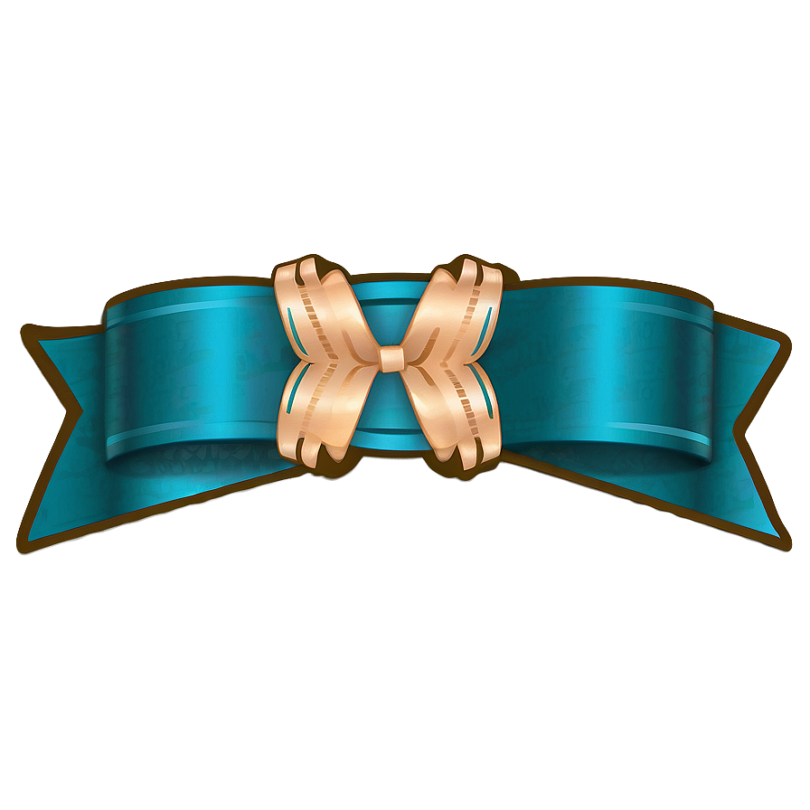 Elegant Teal Ribbon Graphic Png Kvv50