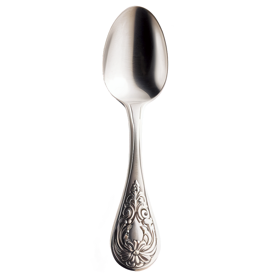 Elegant Teaspoon With Engravings Png Plu