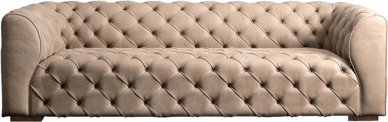 Elegant Tufted Beige Sofa