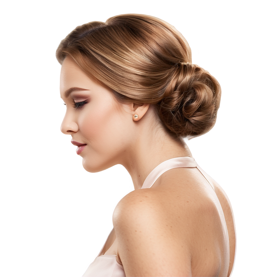 Elegant Updo Brown Hair Png Mhj