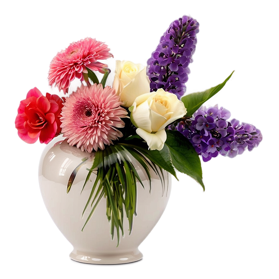 Elegant Vase With Flowers Png Bfm