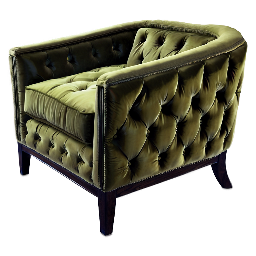 Elegant Velvet Armchair Png Htg