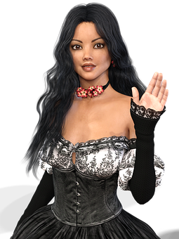 Elegant Victorian Lady3 D Render