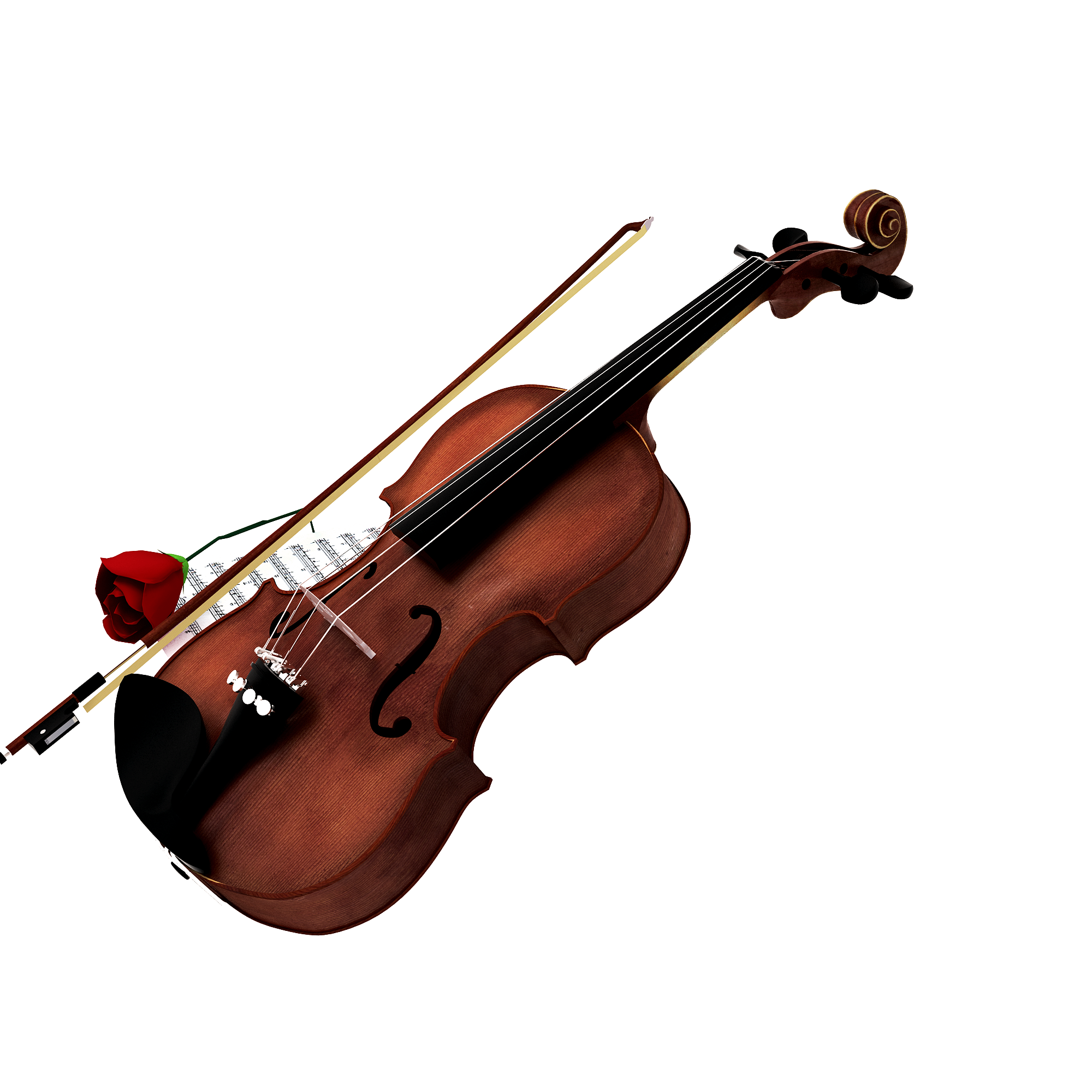 Elegant_ Violin_with_ Rose