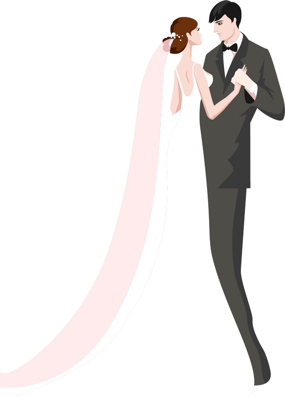 Elegant Wedding Couple Clipart