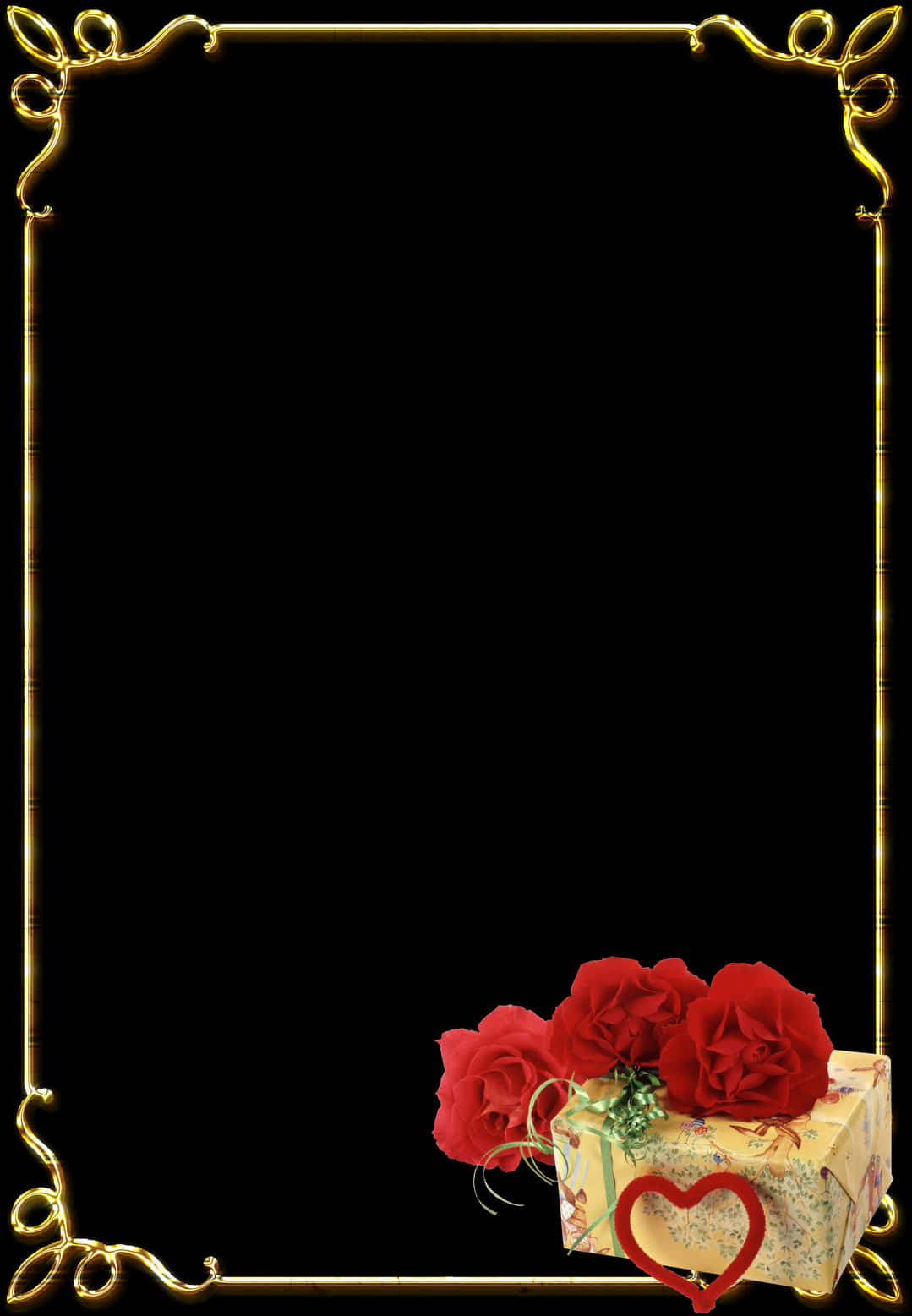 Elegant Wedding Framewith Rosesand Gift