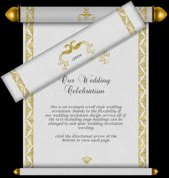 Elegant Wedding Scroll Invitation