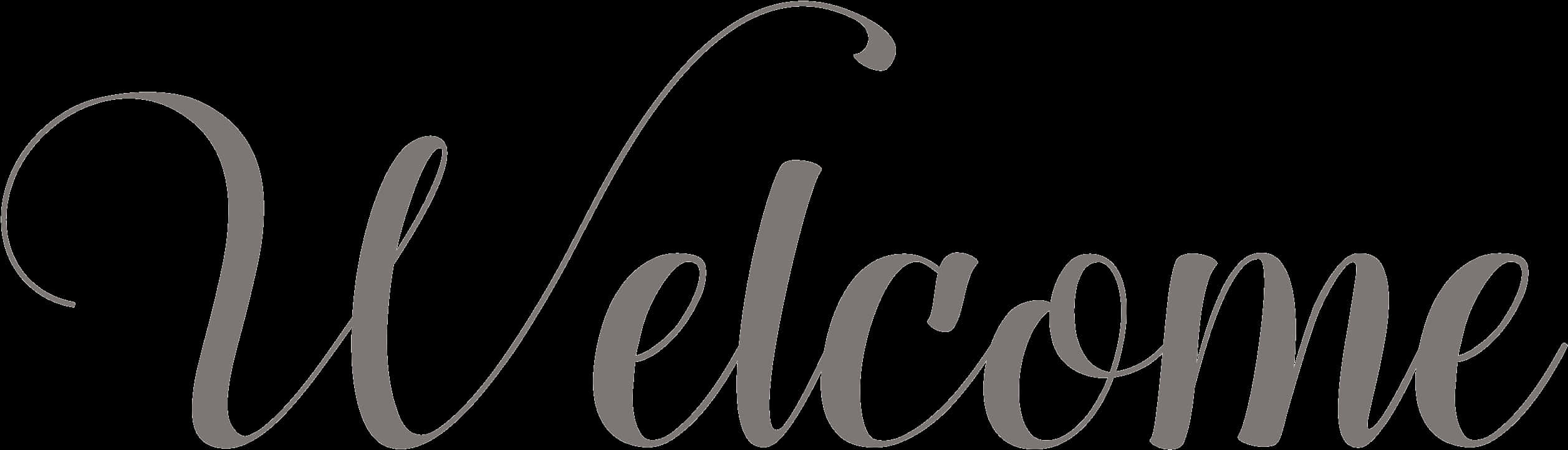 Elegant Welcome Script Text