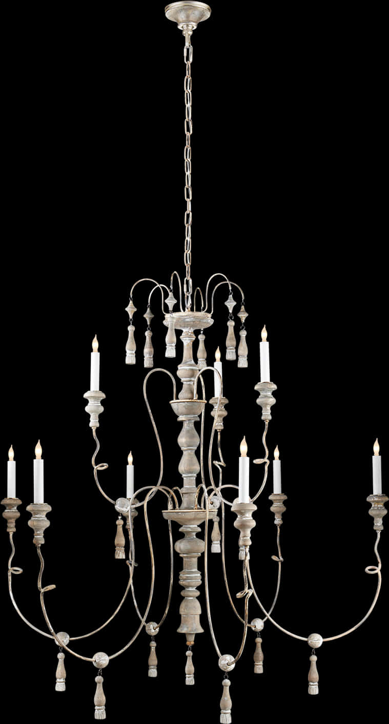 Elegant White Candle Chandelier