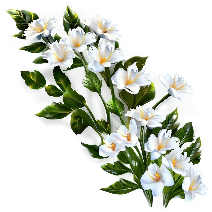 Elegant White Flowers Arrangement Png Pvj18