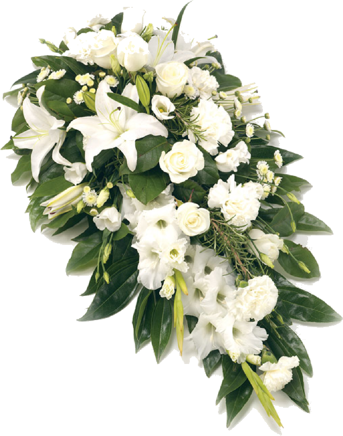 Elegant White Funeral Floral Arrangement
