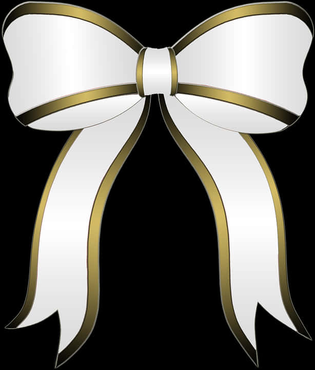 Elegant White Gold Christmas Bow