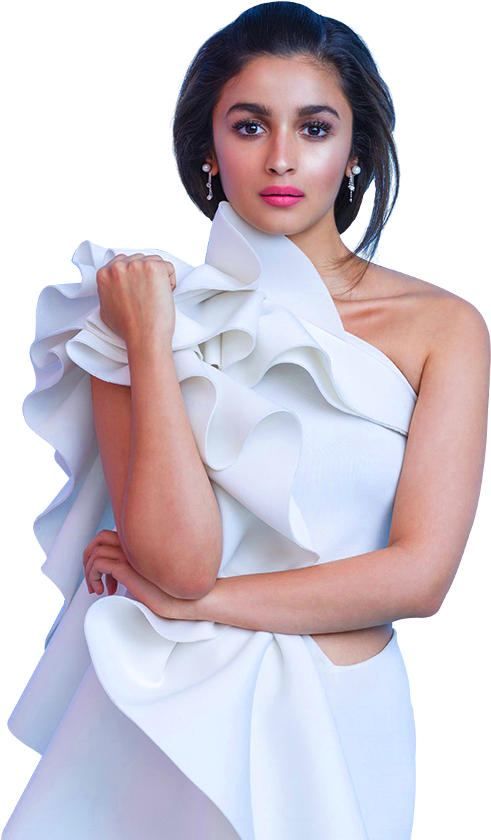 Elegant White Gown Portrait