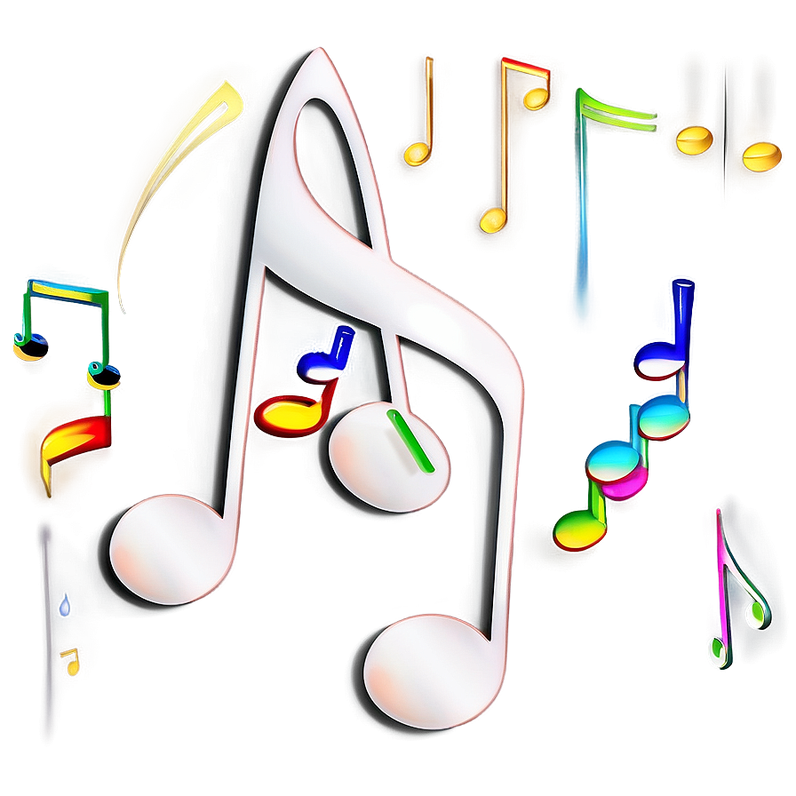 Elegant White Music Notes Png 06262024