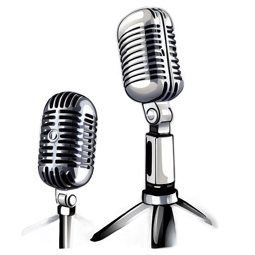 Elegant White Podcast Mic Png 10