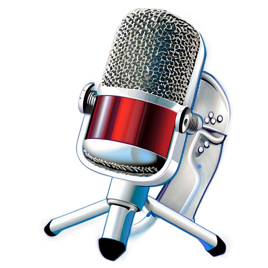 Elegant White Podcast Mic Png 31