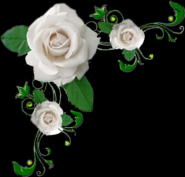 Elegant White Roses Artistic Design