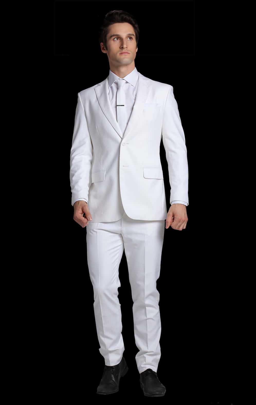 Elegant White Suit Model