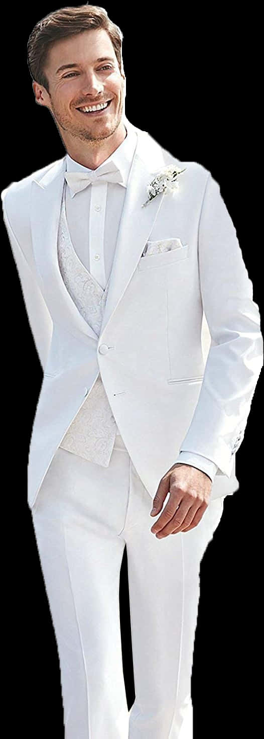 Elegant White Wedding Suit