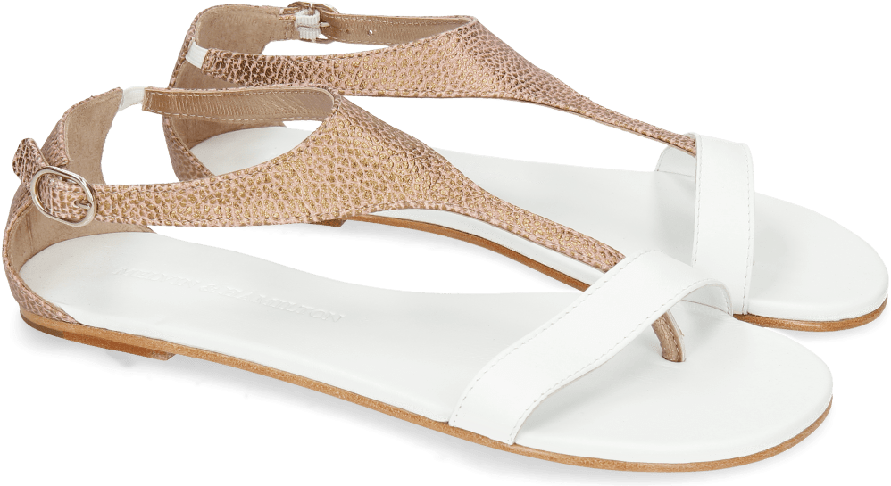 Elegant Whiteand Beige Sandals