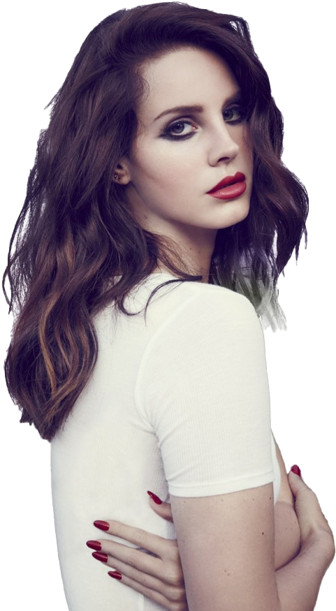 Elegant Woman White Top Red Lipstick