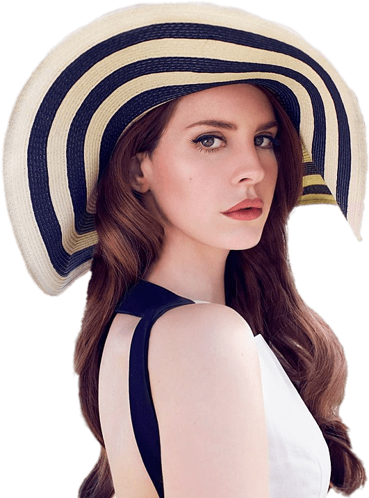 Elegant Woman Wide Brimmed Hat