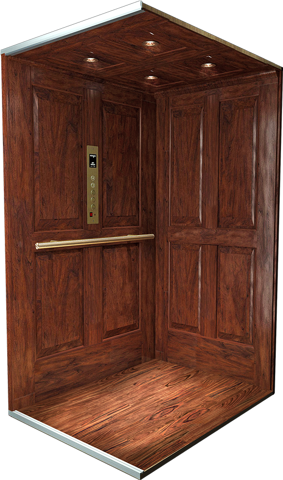 Elegant Wood Paneled Elevator Interior