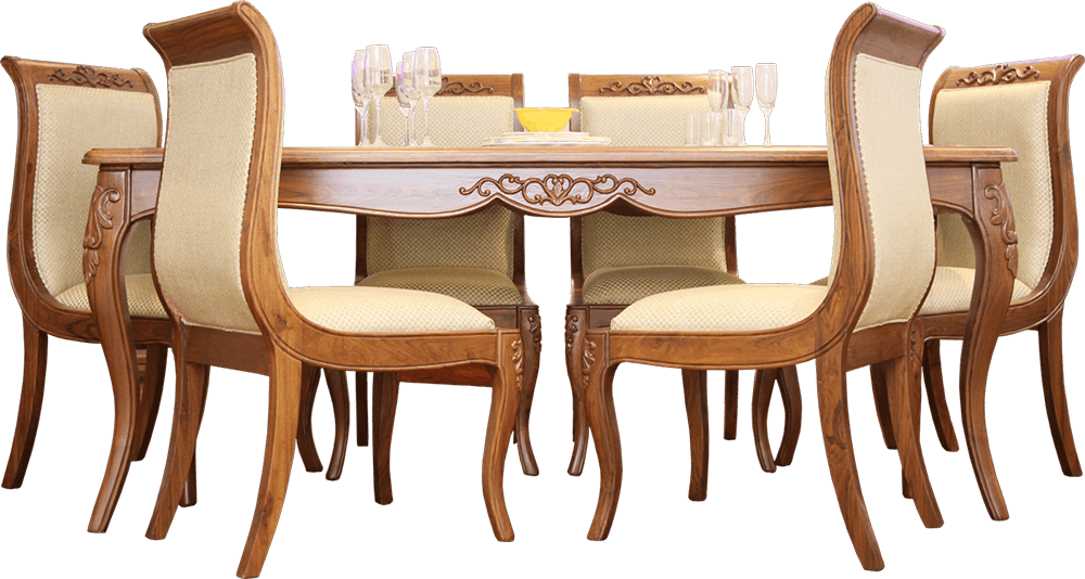 Elegant Wooden Dining Setwith Carvings.png