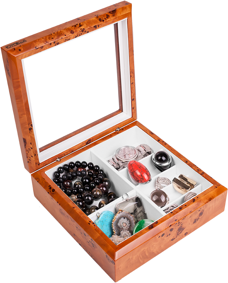 Elegant Wooden Jewelry Boxwith Mirror