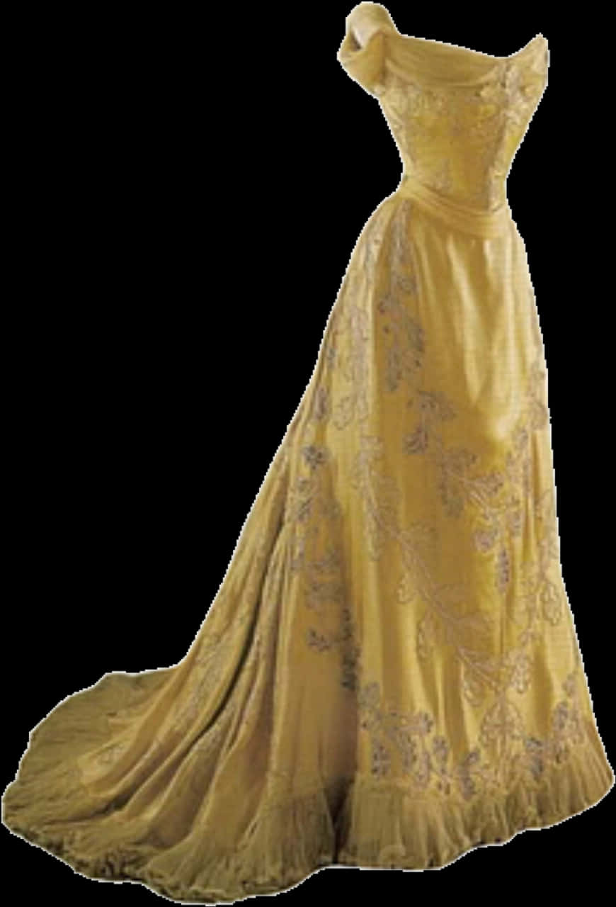 Elegant Yellow Evening Gown