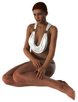 Elegant3 D Model Woman Sitting