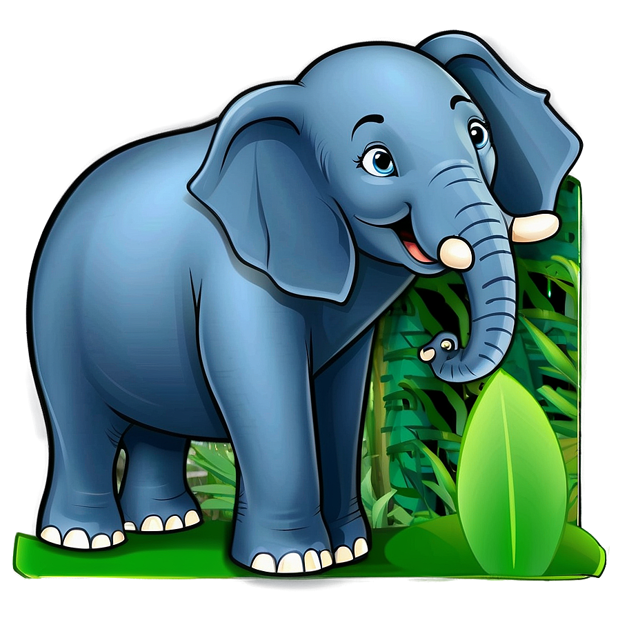 Elephant Cartoon In Jungle Png Qpe