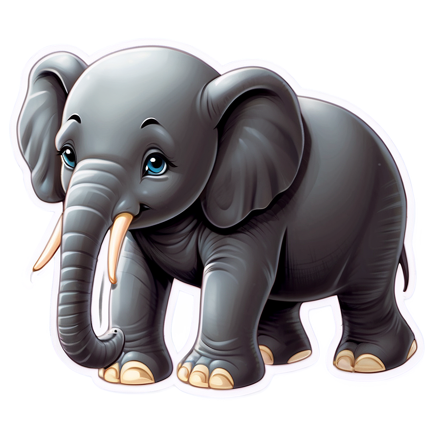 Elephant Cartoon Sticker Png 06212024