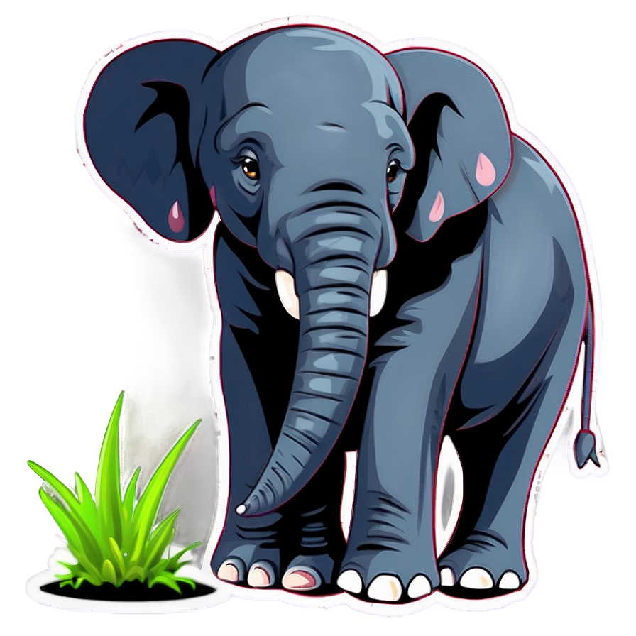 Elephant Cartoon Sticker Png Slq