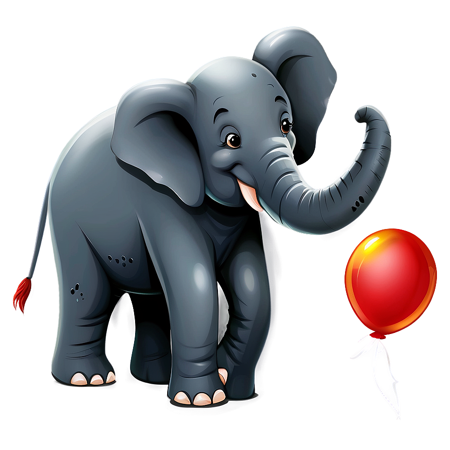 Elephant Cartoon With Balloon Png Alr