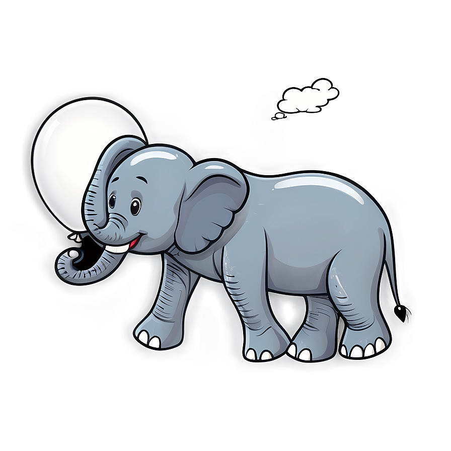 Elephant Cartoon With Balloon Png Caa