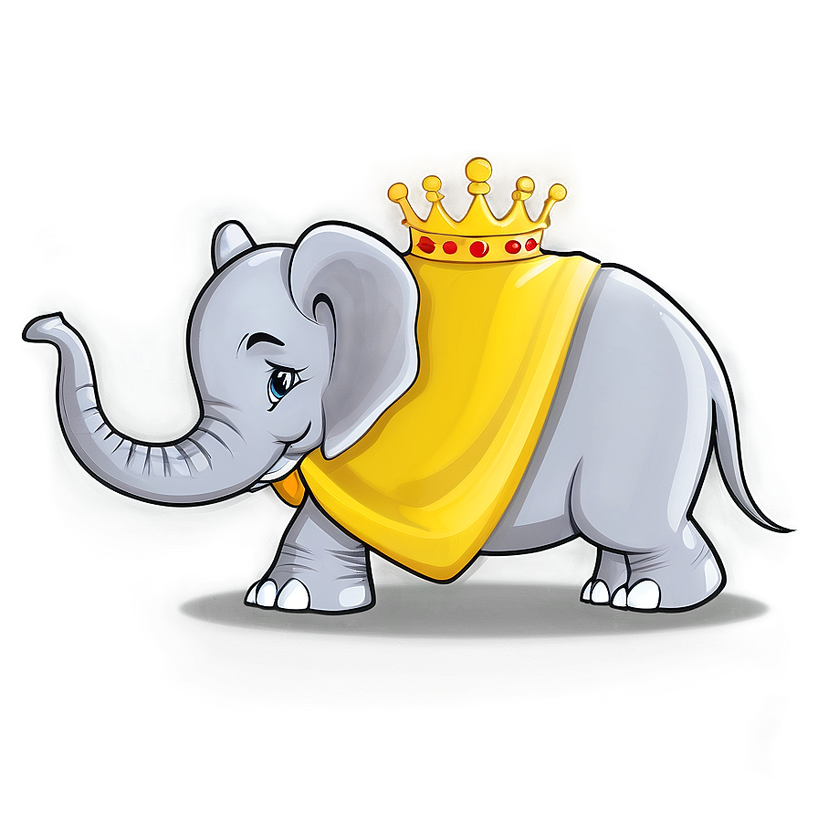 Elephant Cartoon With Crown Png 06212024