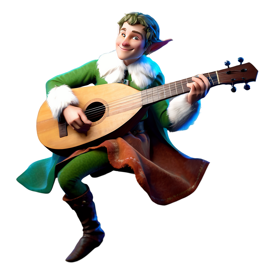 Elf Bard Playing Lute Png Gvk